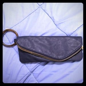 Navy leather clutch - Mud Pie